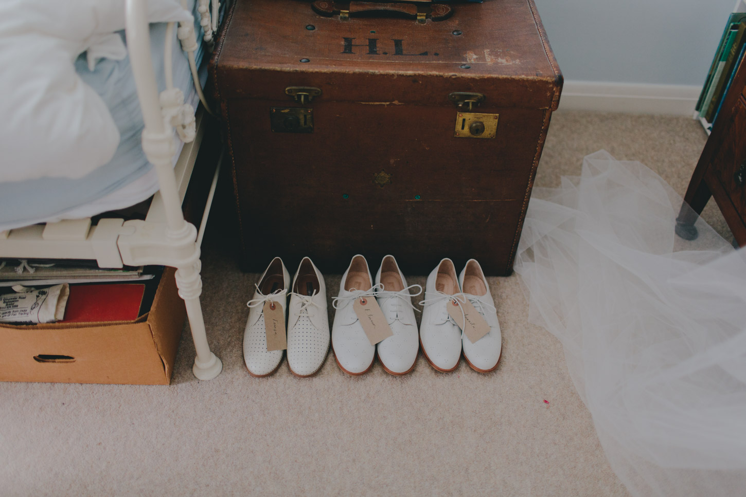 wedding shoes lined up