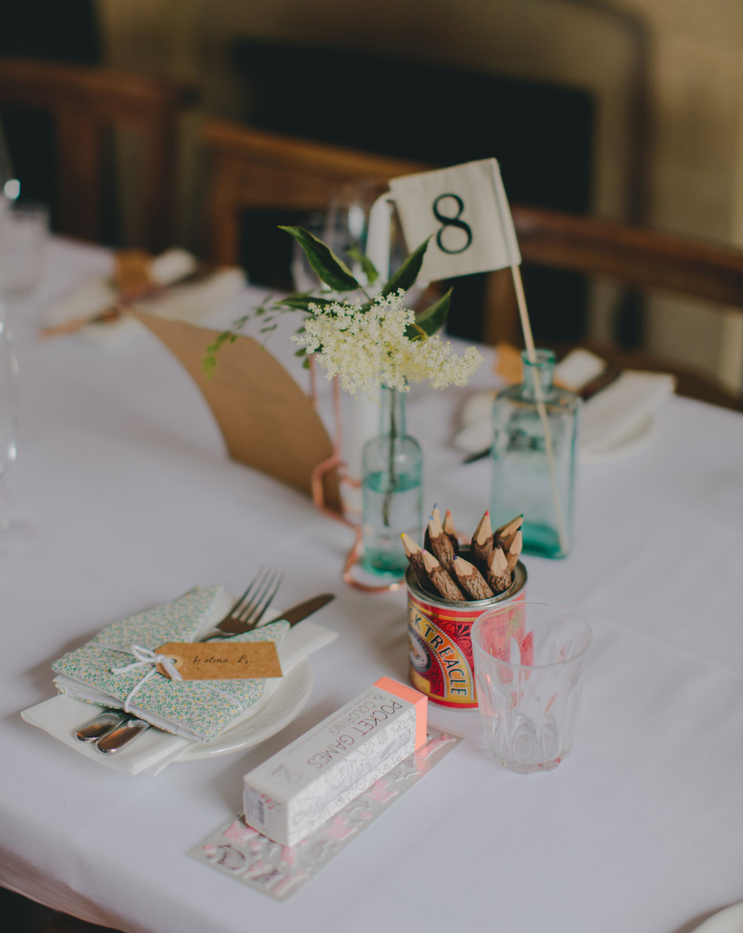Simple table details at Bath Wedding